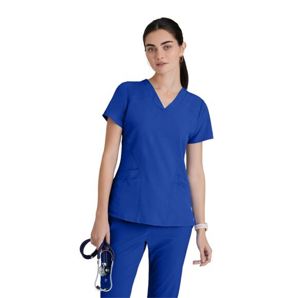 NWT BARCO One 5106 Women’s Scrub Top – Cobalt Blue, Size XL - Picture 2 of 6